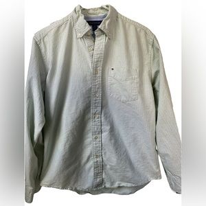 Men’s Tommy Hilfiger green Oxford long sleeve shirt - small